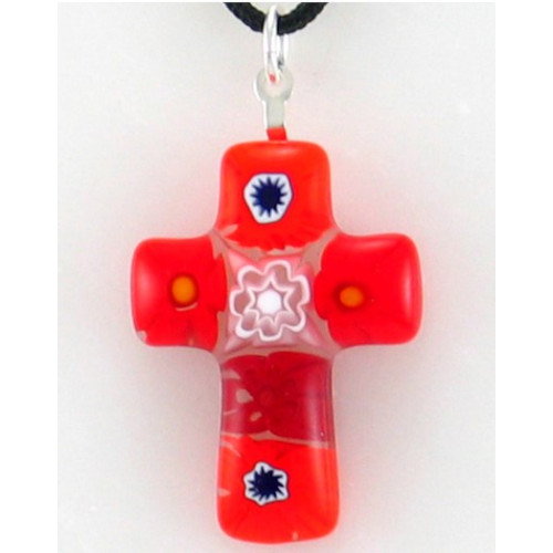 Cropped Glass Pendant Red